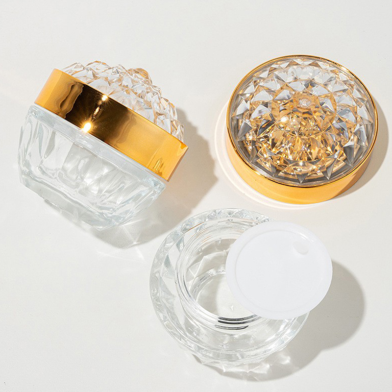 Luxury Skincare Bottles - Роскошная алмазная стеклянная банка для крема