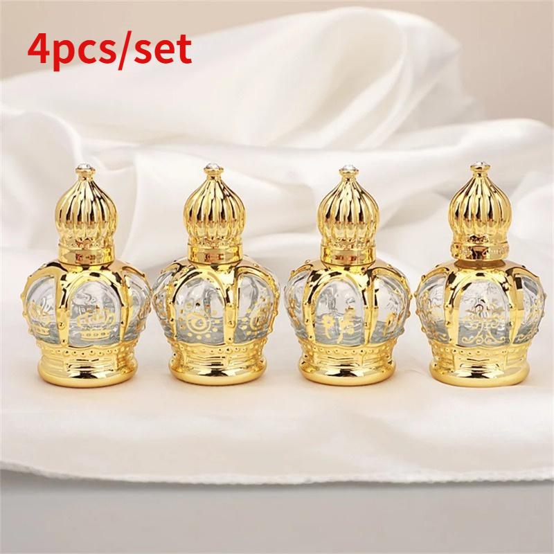 Luxury Skincare Bottles - Набор из 4 роскошных золотых флаконов-роллеров